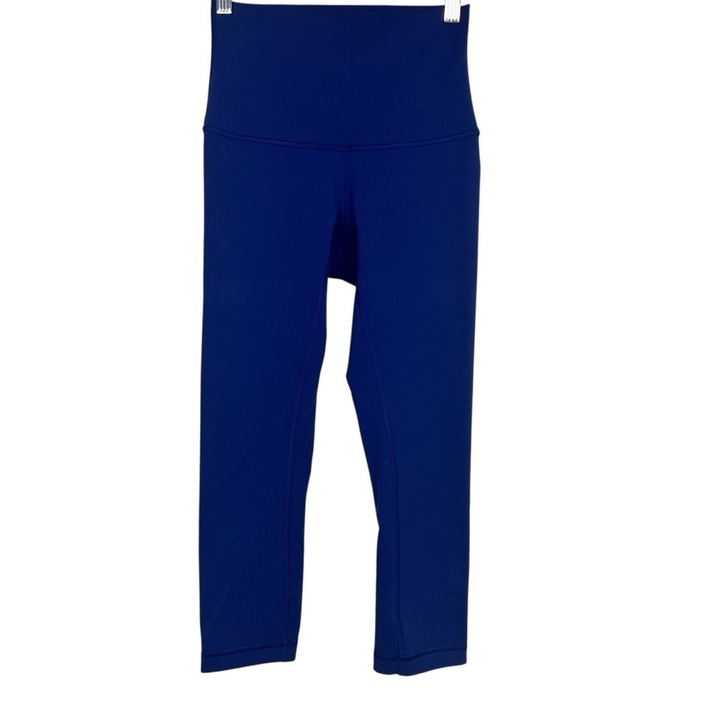 Lululemon Wunder Under Crop Leggings Navy Blue 4